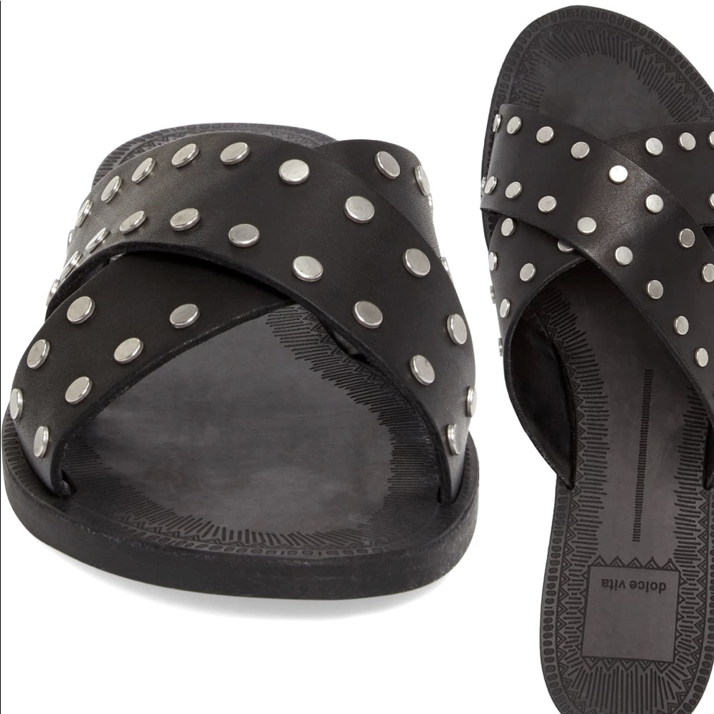 Dolce Vita Casta Studded Black Sandals